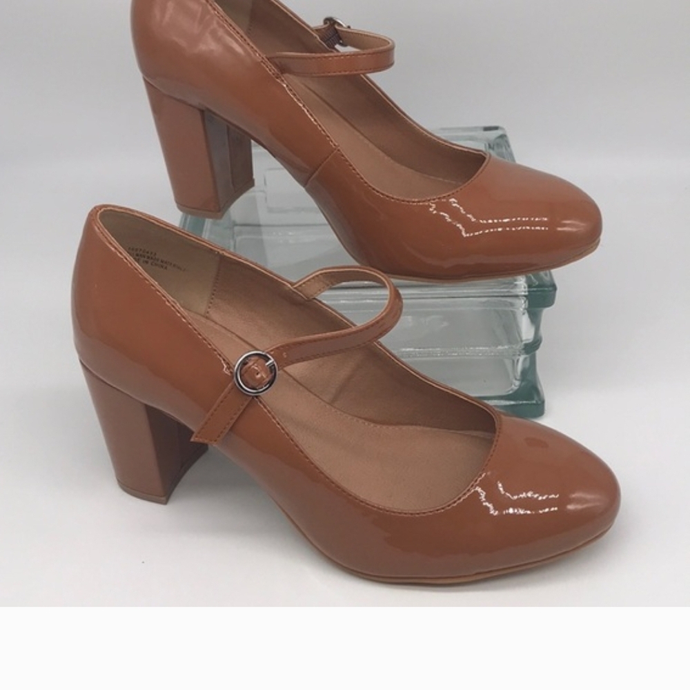 torrid Tan Patent Mary Jane Block Heels